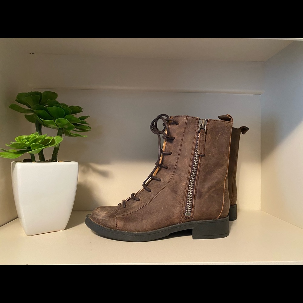 Nine West Leather Lace Up Boots